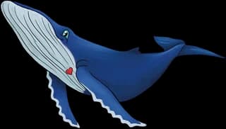 Une baleine bleue, illustration des Fables de Gunter