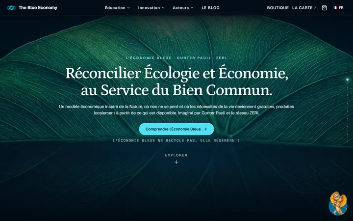 Page d'accueil de theblueeconomy.org
